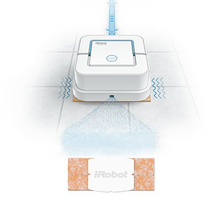 Braava jet damp mopping for choose a cleaning pad