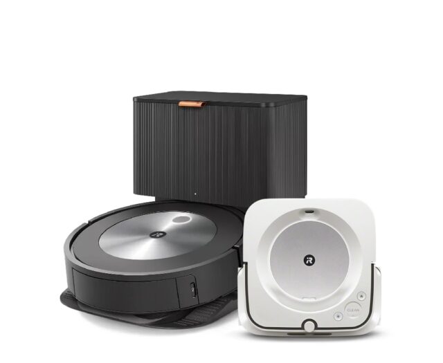 iRobot® Roomba® j7+ Robot Vacuum and Braava jet® m6 White Robot Mop Bundle