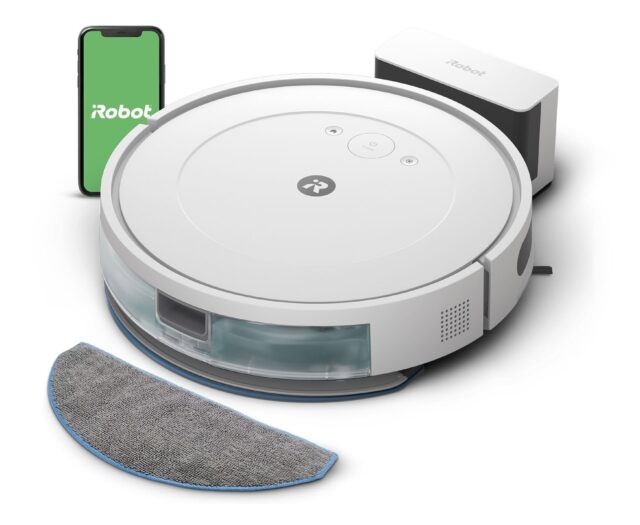 หุุ่นยนต์ดูดฝุ่นและถูพื้น Roomba_Essential_Y0_White สีขาว พร้อมแอพ