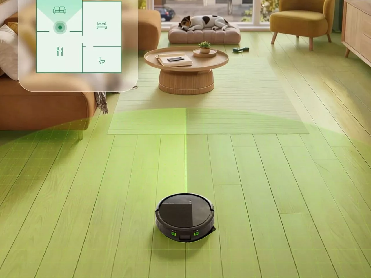 ระบบ ClearView™ LiDAR ของ Roomba® 115 Combo robot สแกนและสร้างแผนที่บ้าน