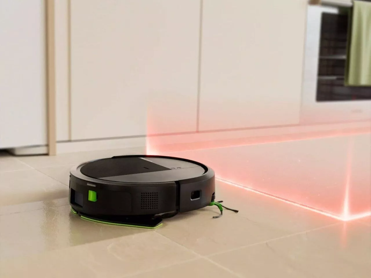 Roomba® 115 Combo robot ตรวจจับขอบพรมด้วยลำแสงกันโซนถูในห้องครัว