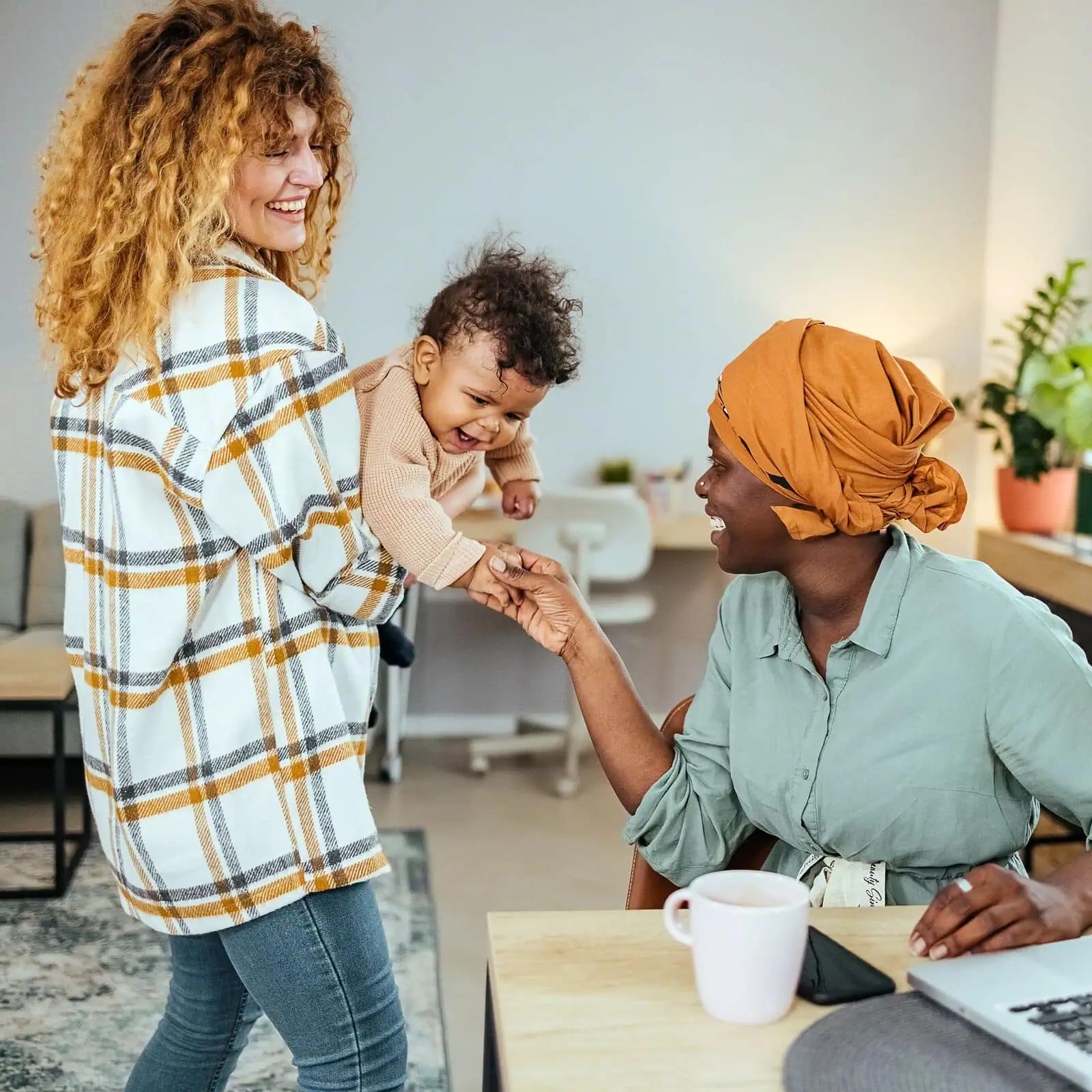 A family spending time together at home, representing time saved by the robot