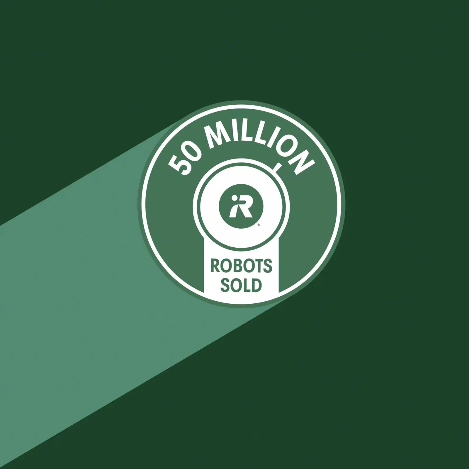 Roomba&reg; brand emblem by iRobot celebrating over 50 million robots sold worldwide