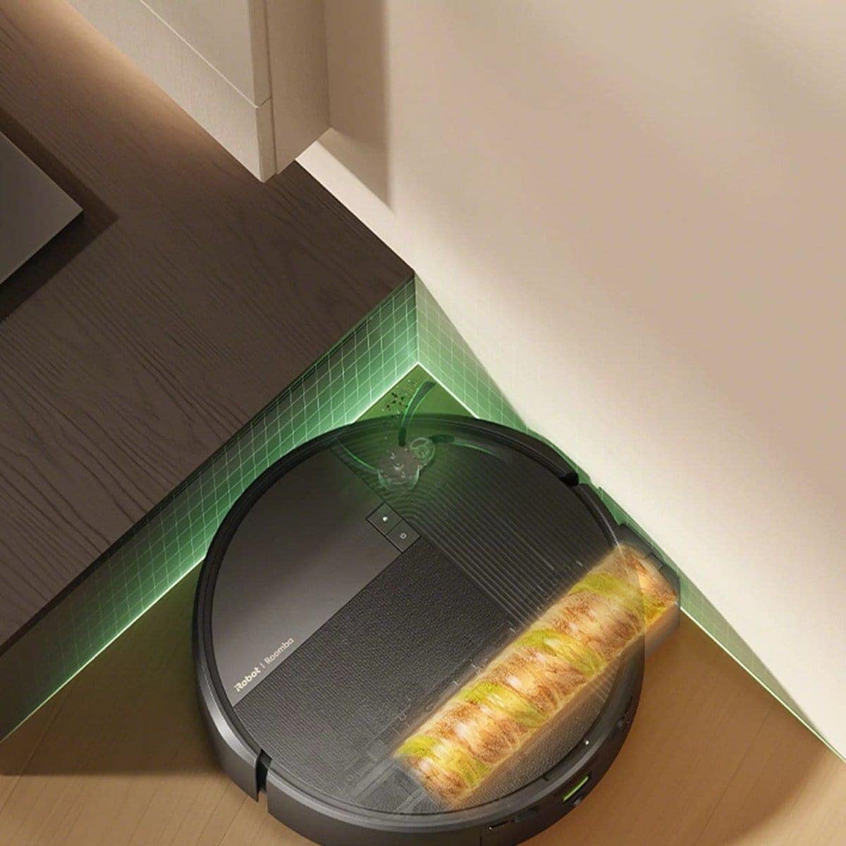 Roomba&reg; Max 875 Combo robot extending the mop roller to the wall and into corners