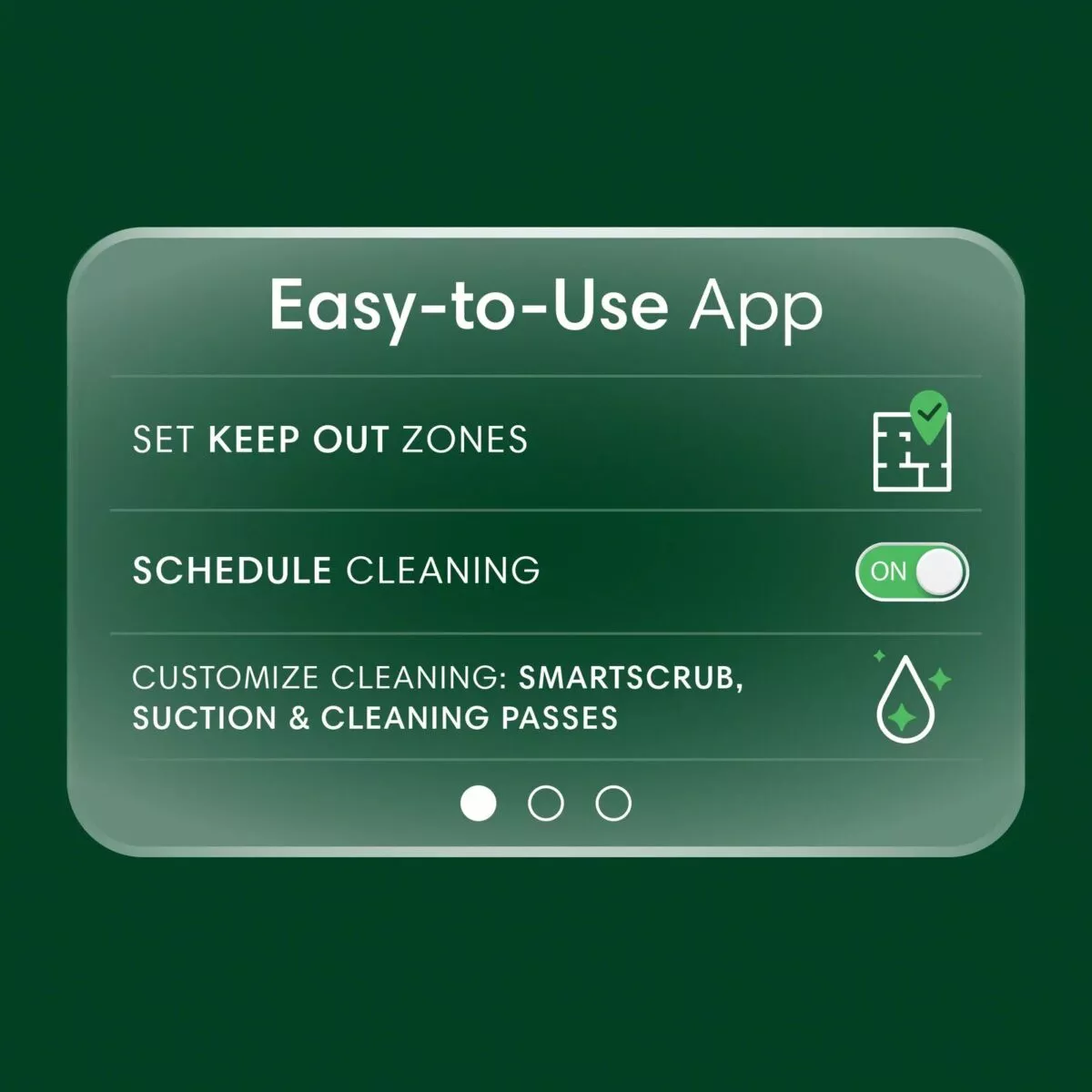 หน้าจอแอป Roomba® Home แสดงการตั้งโซนห้ามเข้าและตั้งเวลาทำความสะอาด