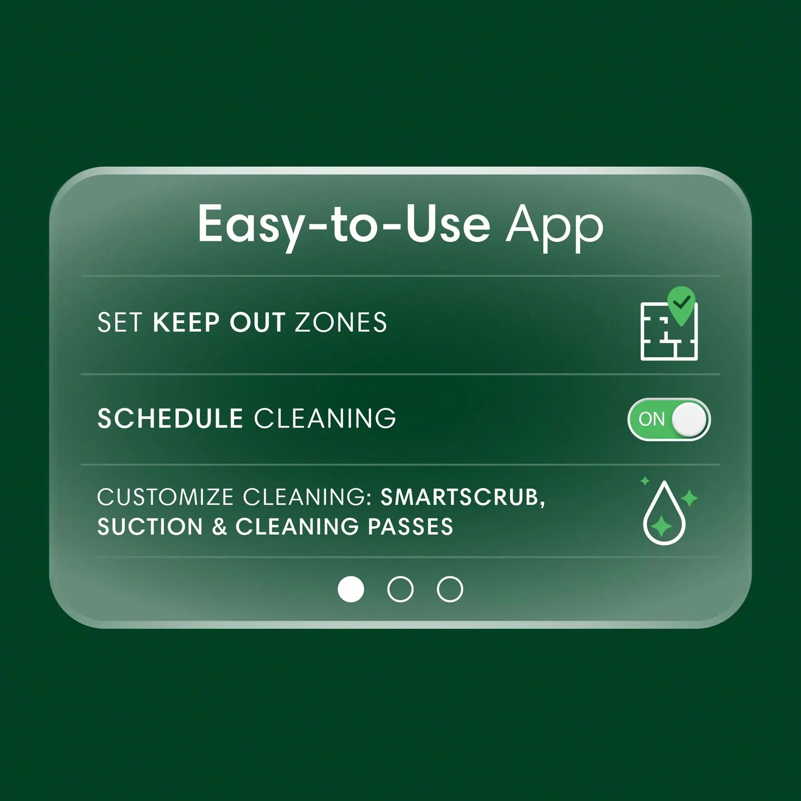 Roomba&reg; Home app screen showing Keep Out Zones and No Mop Zones